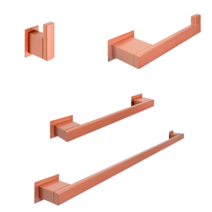 Kit Banheiro 4 Peças Inox Rose Gold - Kromus KITRT4R