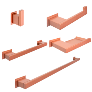 Kit Banheiro 5 Peças Inox Rose Gold - Kromus KITRT5R