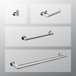 Kit p/ Banheiro com Toalheiro Duplo 70cm - KROMUS KITME4A-70