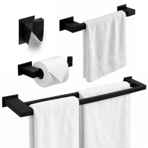 Kit Banheiro 4 Peças Inox Preto Fosco - Kromus Kitrt4ab