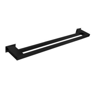 Toalheiro Duplo 60 Cm Inox Preto Fosco - Kromus Rt0309b