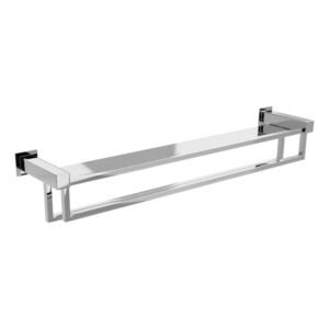 Prateleira com Toalheiro Duplo 70 Cm Inox - Kromus QD0434-70