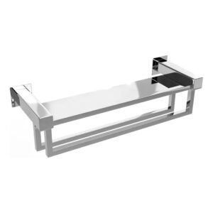 Prateleira com Toalheiro Duplo 30 Cm Inox - Kromus QD0434-30