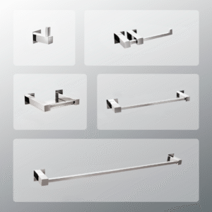 Kit Acessórios Para Banheiros 5 Peças Inox - Kromus Kitqd5