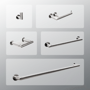 Kit Acessórios Para Banheiros 5 Peças Inox - Kromus Kitme5