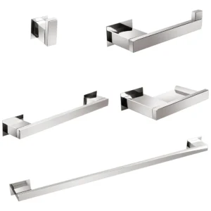 Kit Acessórios Para Banheiros 5 Peças Inox - Kromus Kitrt5