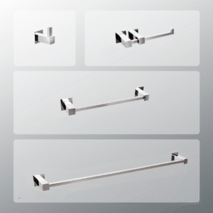 Kit Acessórios Para Banheiros 4 Peças Inox - Kromus Kitqd4