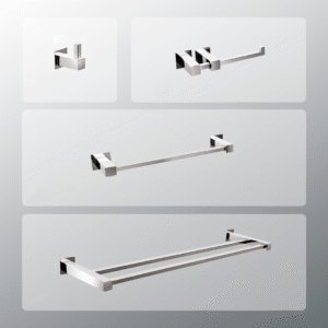 Kit Acessórios Para Banheiros 4 Peças Inox - Kromus Kitqd4a