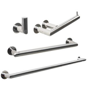 Kit Acessórios Para Banheiros 4 Peças Inox - Kromus Kitme4