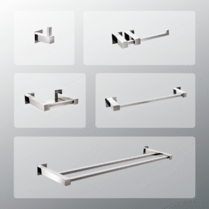 Kit Acessórios Para Banheiros 5 Peças Inox - Kromus Kitqd5a