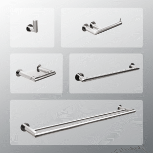 Kit Acessórios Para Banheiros 5 Peças Inox - Kromus Kitme5a