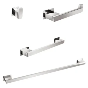 Kit Acessórios Para Banheiros 4 Peças Inox - Kromus Kitrt4