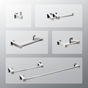 Kit Acessórios Para Banheiros 6 Peças Inox - Kromus Kitqd6