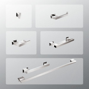 Kit Acessórios Para Banheiros 6 Peças Inox - Kromus Kitrt6