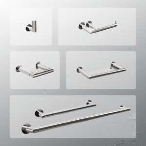 Kit Acessórios Para Banheiros 6 Peças Inox - Kromus Kitme6