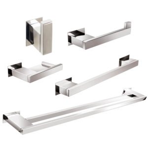 Kit Acessórios Para Banheiros 5 Peças Inox - Kromus Kitrt5a