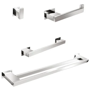 Kit Acessórios Para Banheiros 4 Peças Inox - Kromus Kitrt4a