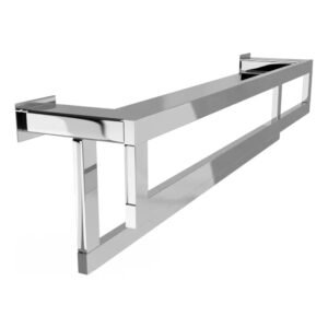 Prateleira com Toalheiro Duplo 50 Cm Inox - Kromus RT0332-50